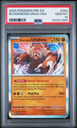 PSA 10 - 2025 POKEMON PRE EN-PRISMATIC EVOLUTIONS 054 BLOODMOON URSALUNA - Image 1