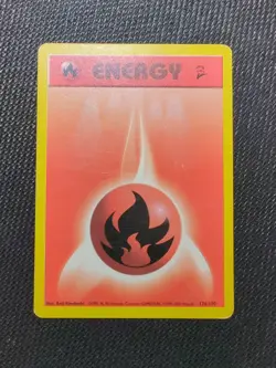 Pokemon TCG Fire Energy Base Set 2 126/130 Regular Unlimited Common - Image 1