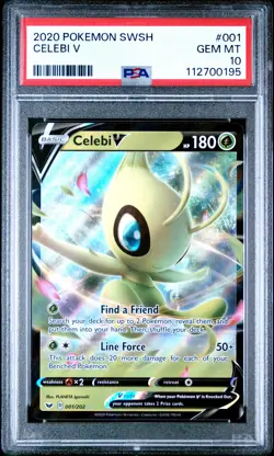 PSA 10 - 2020 POKEMON SWORD & SHIELD 001 CELEBI V - Image 1