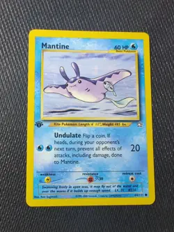 Pokemon TCG Mantine Neo Genesis 64/111 Regular 1st Edition Common - Ken Sugimori - Image 1