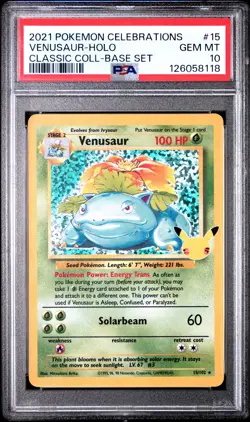 PSA GEM MT 10 - POKEMON CELEBRATIONS CLASSIC COLLECTION BASE SET 15 VENUSAUR - Image 1