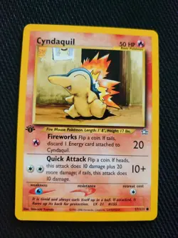 Pokemon TCG Cyndaquil Neo Genesis 57 Regular 1st Edition Common NM - Image 1