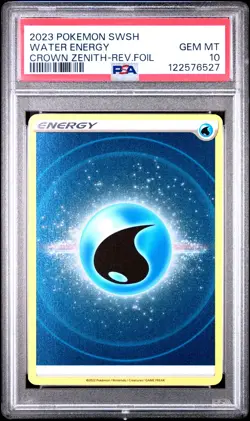 PSA 10 - 2023 POKEMON SWORD AND SHIELD CROWN ZENITH WATER ENERGY | POP 3 - Image 1
