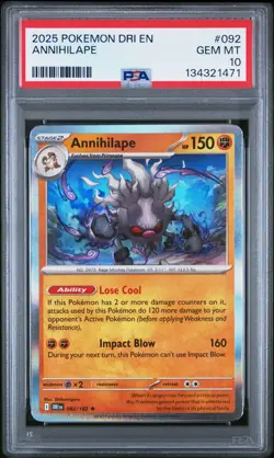 PSA 10 - 2025 POKEMON DRI EN-DESTINED RIVALS 092 angry ANNIHILAPE | POP 2 - Image 1