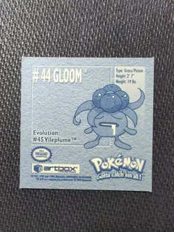 Gloom #44 Pokemon 1999 Artbox Sticker NM - Image 2