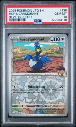 PSA 10 - 2025 POKEMON JTG EN-JOURNEY TOGETHER 138 HOP'S CRAMORANT | POP 1 - Image 1