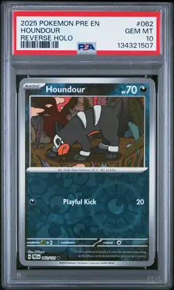PSA 10 - 2025 POKEMON PRE EN-PRISMATIC EVOLUTIONS 062 HOUNDOUR | REVERSE | POP 5 - Image 1
