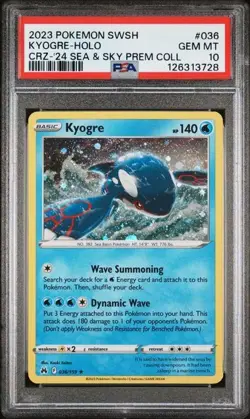 PSA 10 - 2023 POKEMON SWORD AND SHIELD CROWN ZENITH 036 KYOGRE-HOLO - Image 1