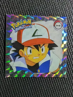 Ash Ketchum Pr18 Prize Prism Holo Pokemon 1999 Artbox Sticker NM - Image 1