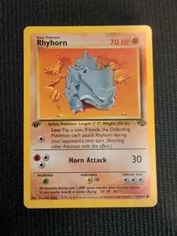 Pokemon TCG Rhyhorn Jungle 61/64 Regular 1st Edition Common - Image 1