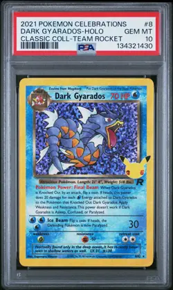 PSA 10 - 2021 POKEMON CELEBRATIONS CLASSIC COLLECTION 8 DARK GYARADOS-HOLO - Image 1