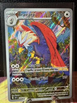 Pokemon TCG Braviary Surging Sparks Illustration Rare Card 214/191 NM Condition - Image 1