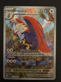 Pokemon TCG Braviary Surging Sparks Illustration Rare Card 214/191 NM Condition - Image 2