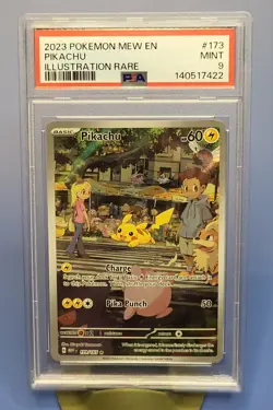 2023 Pokemon SV 151 MEW EN Pikachu #173/165 Illustration Rare PSA 9 - Image 1