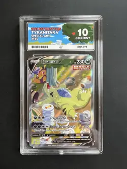 ACE 10 Tyranitar V 155/163 Alt Art Pokemon Battle Styles PERFECT SUB GRADES TCG - Image 1
