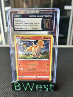 CGC Pristine 10 Rapidash Classic Charizard & Ho-Oh ex Deck 2023 #5 Holo Pokemon - Image 1