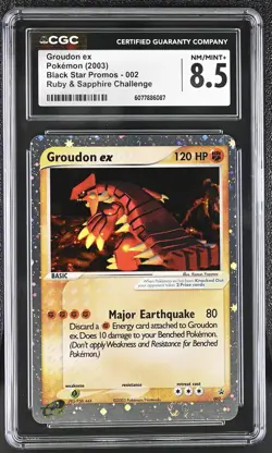 CGC 8.5 Groudon ex 2003 Black Star Promos 002 Holo SWIRL Pokemon Card - Image 1