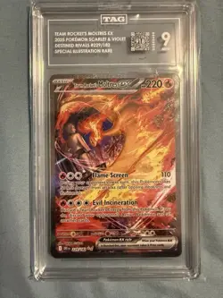 Pokemon TCG Team Rockets Moltres EX Card #229 TAG 9 Mint - Image 1