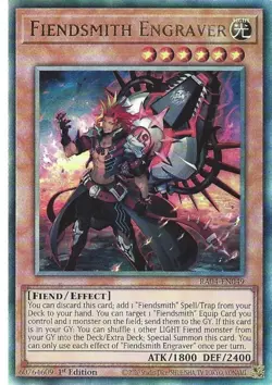 RA04-EN049 Fiendsmith Engraver - Ultimate Rare Card 1st Edition - Image 1