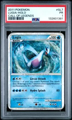 PSA 1 PR 2011 Pokemon Call of Legends SHINY Lugia Holo Foil Rare SL7 - Image 1