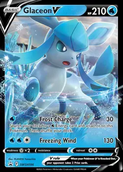 Pokemon Glaceon V (SWSH196/312) SWSH Black Star Promos LP HOLO - Image 1