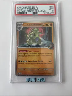 2025 POKEMON DESTINED RIVALS POKEMON CENTER #096 TEAM ROCKET'S TYRANITAR PSA 9 - Image 2