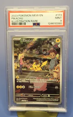 2023 Pokemon SV 151 MEW EN Pikachu #173/165 Illustration Rare PSA 9 - Image 1