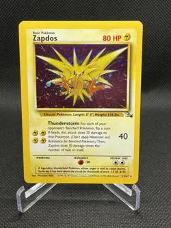 Pokemon TCG Zapdos Fossil 15/62 Holo -NM - Image 1