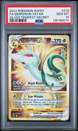 2022 POKEMON SWORD & SHIELD SILVER TEMPEST #210 FULL ART/SERPERIOR VSTAR PSA 10 - Image 1