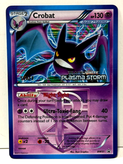 Pokemon B&W Plasma Storm CROBAT "STAFF" Gold Foil Stamped Prerelease Promo Card - Image 1