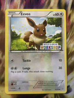 Pokemon TCG Eevee Build A Bear Workshop Promo Card 63/98 DMG - Image 1