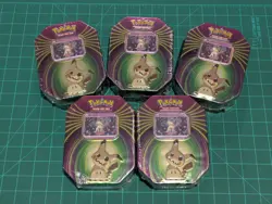 Pokemon TCG: Mighty Mysterious Tin Mimikyu - Sealed Lot of 5 - Image 1