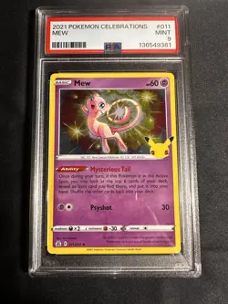 2021 Mew Holo Rare Pokemon TCG Celebrations 011/025 PSA 9 Mint - Image 1