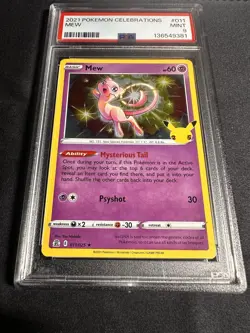 2021 Mew Holo Rare Pokemon TCG Celebrations 011/025 PSA 9 Mint - Image 2