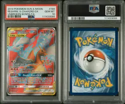 PSA 10 2019 Pokemon Sun & Moon Reshiram & Charizard GX FA - Image 3