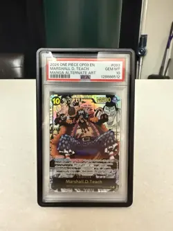 PSA 10 One Piece TCG Blackbeard OP09-093 SR Manga Rare Alternate Art - Image 1