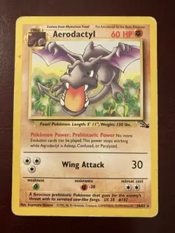 Aerodactyl 16/62 Fossil Set Non-Holo Regular Rare 1999 Pokemon TCG Card MP - Image 1