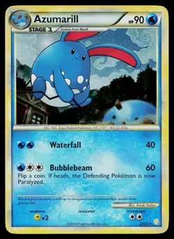 Pokemon Card - Azumarill HeartGold SoulSilver 2/123 Holo Rare - Image 1