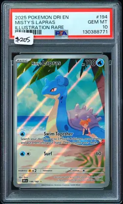 2025 Misty's Lapras #194 Illustration Rare PSA 10 Pokemon Card - Image 1