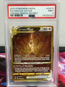 2023 Pokemon Sword & Shield Crown Zenith Full Art Arceus VSTAR Secret GG70 PSA 9 - Image 1