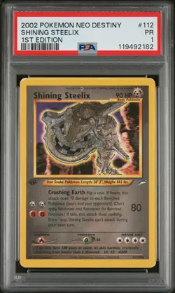2002 POKEMON NEO DESTINY 1ST ED #112 SHINING STEELIX PSA 1 - Image 1