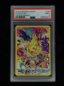 Pikachu (Secret) 160/159 Pokemon Crown Zenith PSA 9 🔥 - Image 1