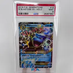 2016 POKEMON XY GENERATIONS #18 M BLASTOISE EX PSA 9 - Image 1
