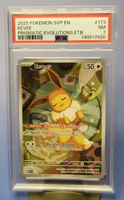 PSA 7 | Eevee #173 Pokemon SVP Prismatic Evolutions ETB Black Star Promo - Image 1