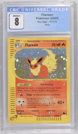 Flareon H7/H32 Holo Rare - Skyridge Pokemon TCG - CGC 8 - FART SWIRLUU 🌀🌀 - Image 1