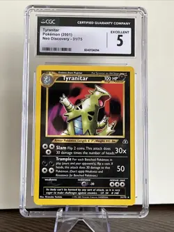 Pokemon 2001 Neo Discovery Tyranitar 31/75 CGC EXCELLENT 5 - Image 1