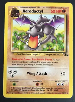 Pokemon TCG Aerodactyl 16/62 Fossil LP - Image 1