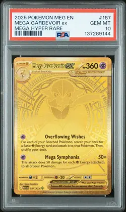 Pokemon Mega Gardevoir ex Mega Evolution Mega Hyper Rare #187 PSA 10 Gem Mint - Image 1