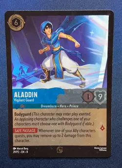 Disney Lorcana - Aladdin Vigilant Guard 29/P2 FOIL League Promo Card TCG - Image 1