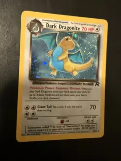Dark Dragonite 5/82 Team Rocket Unlimited Holo Vintage WOTC Pokemon Card SWIRL - Image 1